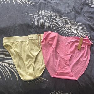 SKIMS Cream and Pink Panties